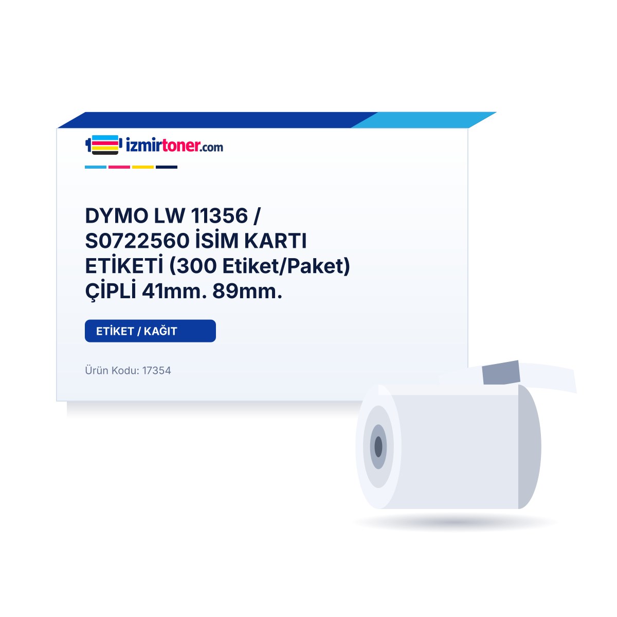 DYMO LW 11356 / S0722560 İSİM KARTI ETİKETİ (300 Etiket/Paket) ÇİPLİ 41mm. 89mm.