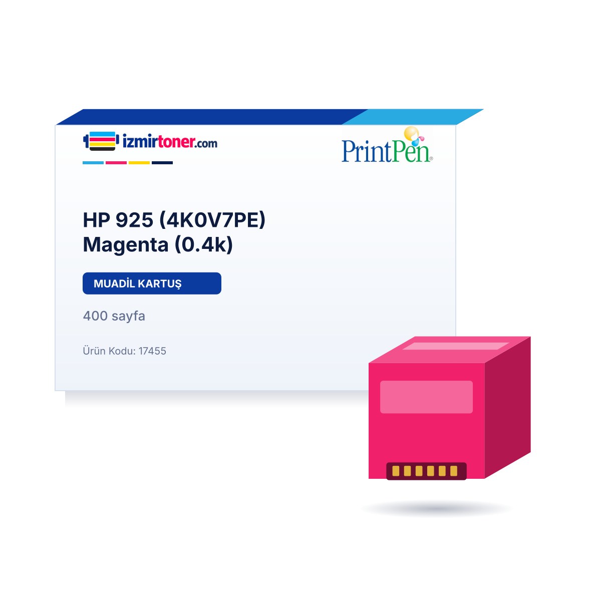 HP 925 (4K0V7PE) Magenta (400 Sayfa)