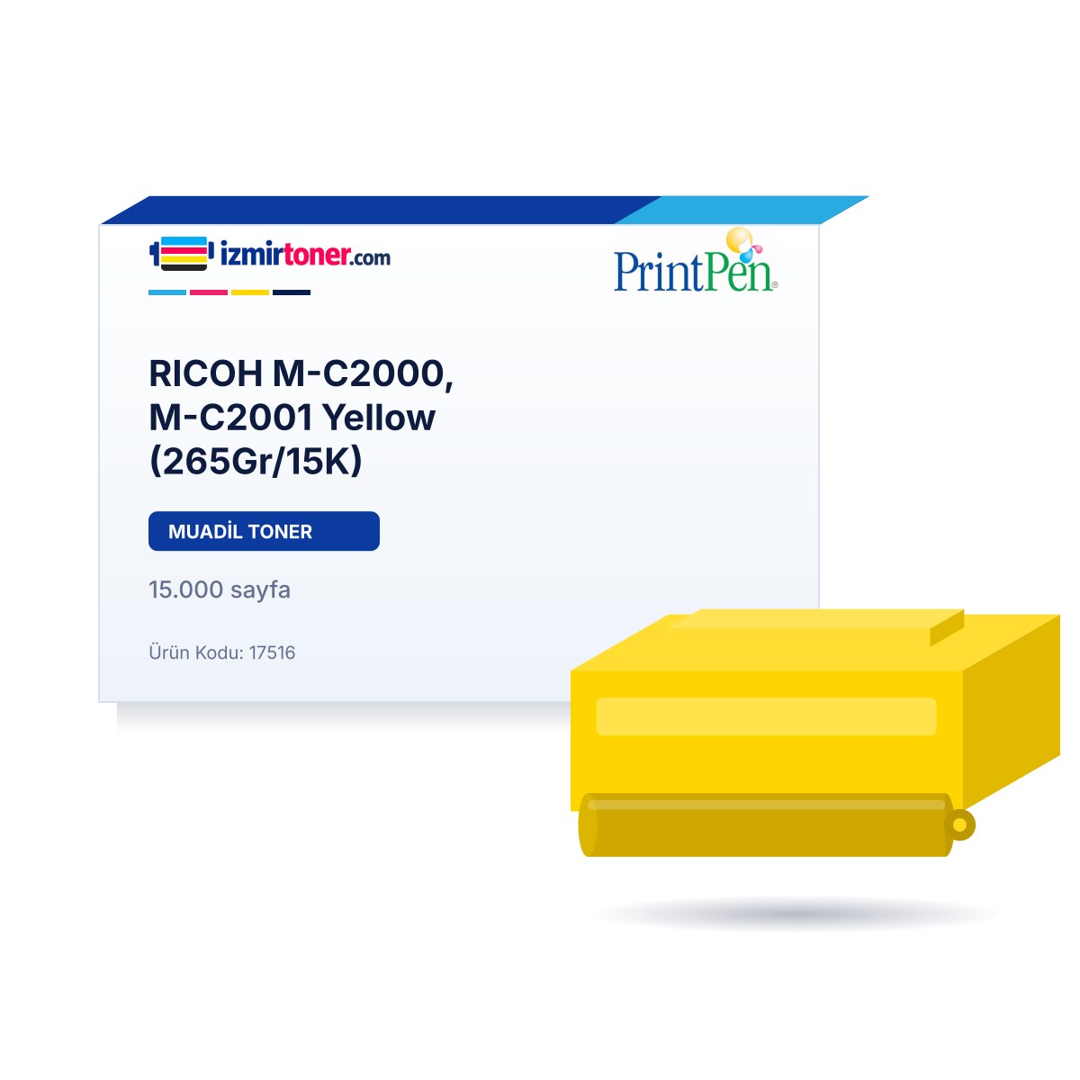 RICOH M-C2000, M-C2001 Yellow (265Gr/15.000 Sayfa)