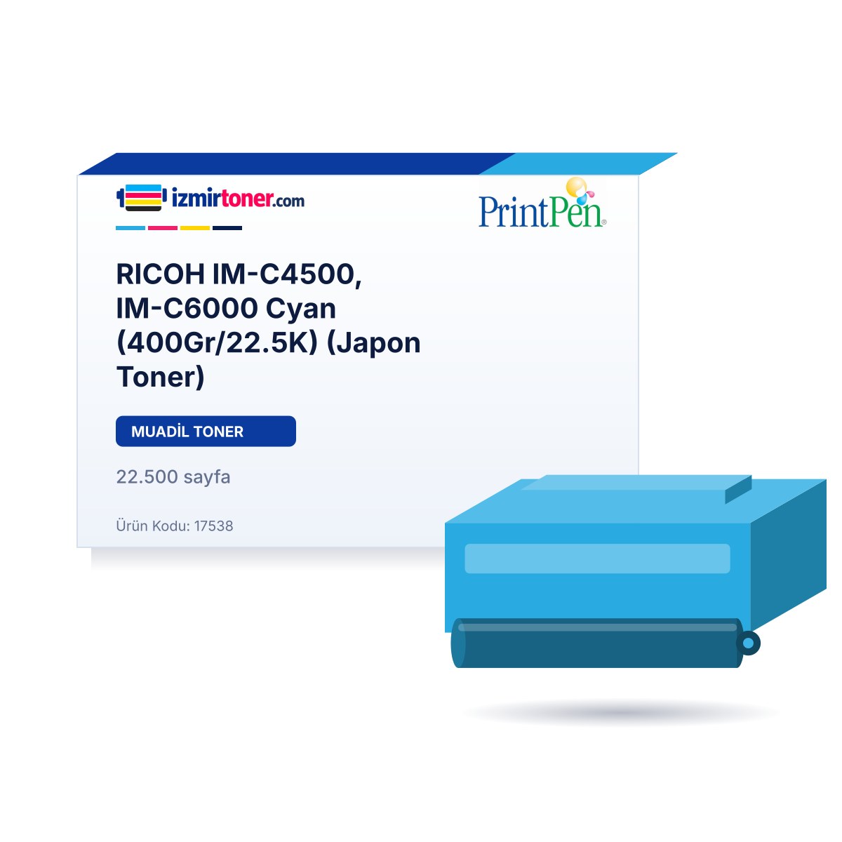 RICOH IM-C4500, IM-C6000 Cyan (400Gr/22.500 Sayfa) (Japon Toner)