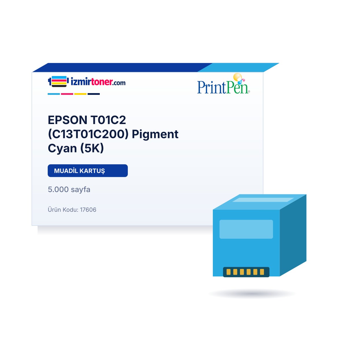 EPSON T01C2 (C13T01C200) Pigment Cyan (5.000 Sayfa)
