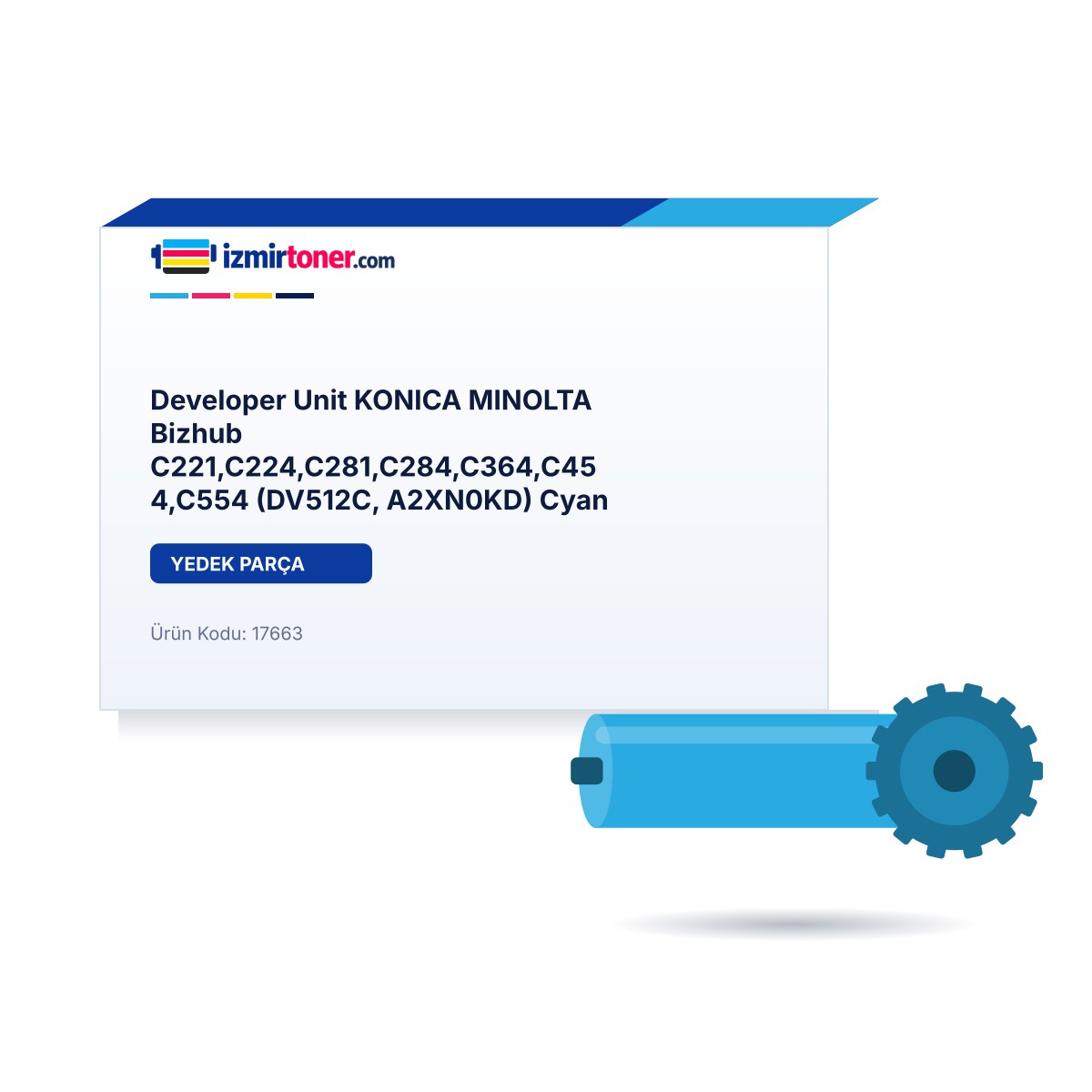 Developer Unit KONICA MINOLTA Bizhub C221,C224,C281,C284,C364,C454,C554 (DV512C, A2XN0KD) Cyan