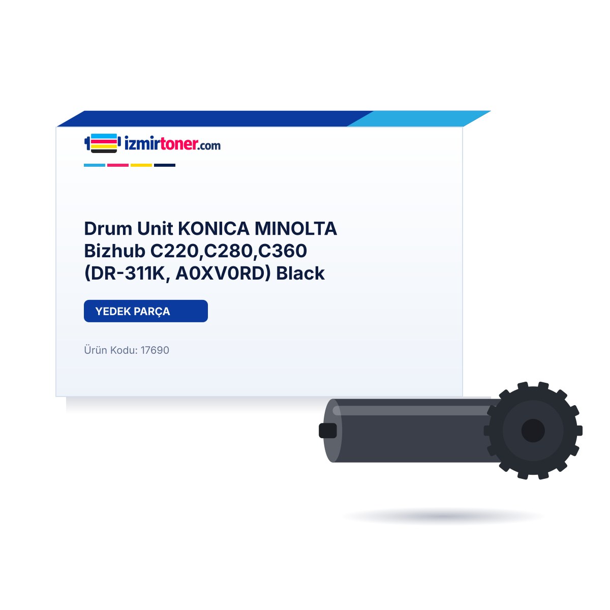 Drum Unit KONICA MINOLTA Bizhub C220,C280,C360 (DR-311.000 Sayfa, A0XV0RD) Black görsel 1