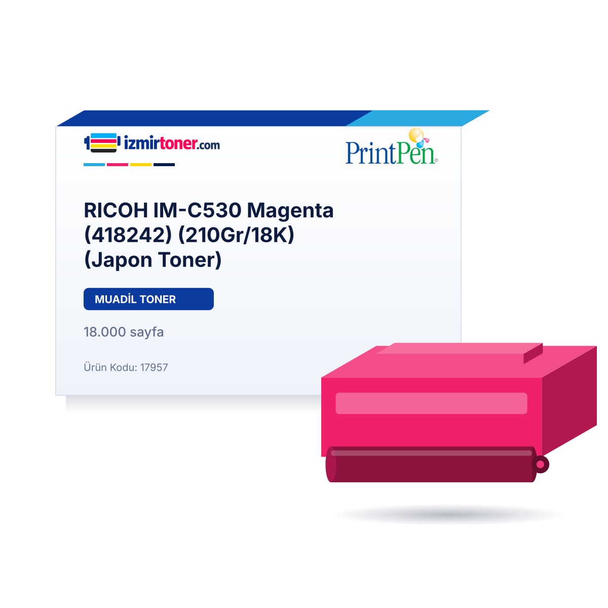 RICOH IM-C530 Magenta (418242) (210Gr/18.000 Sayfa) (Japon Toner)