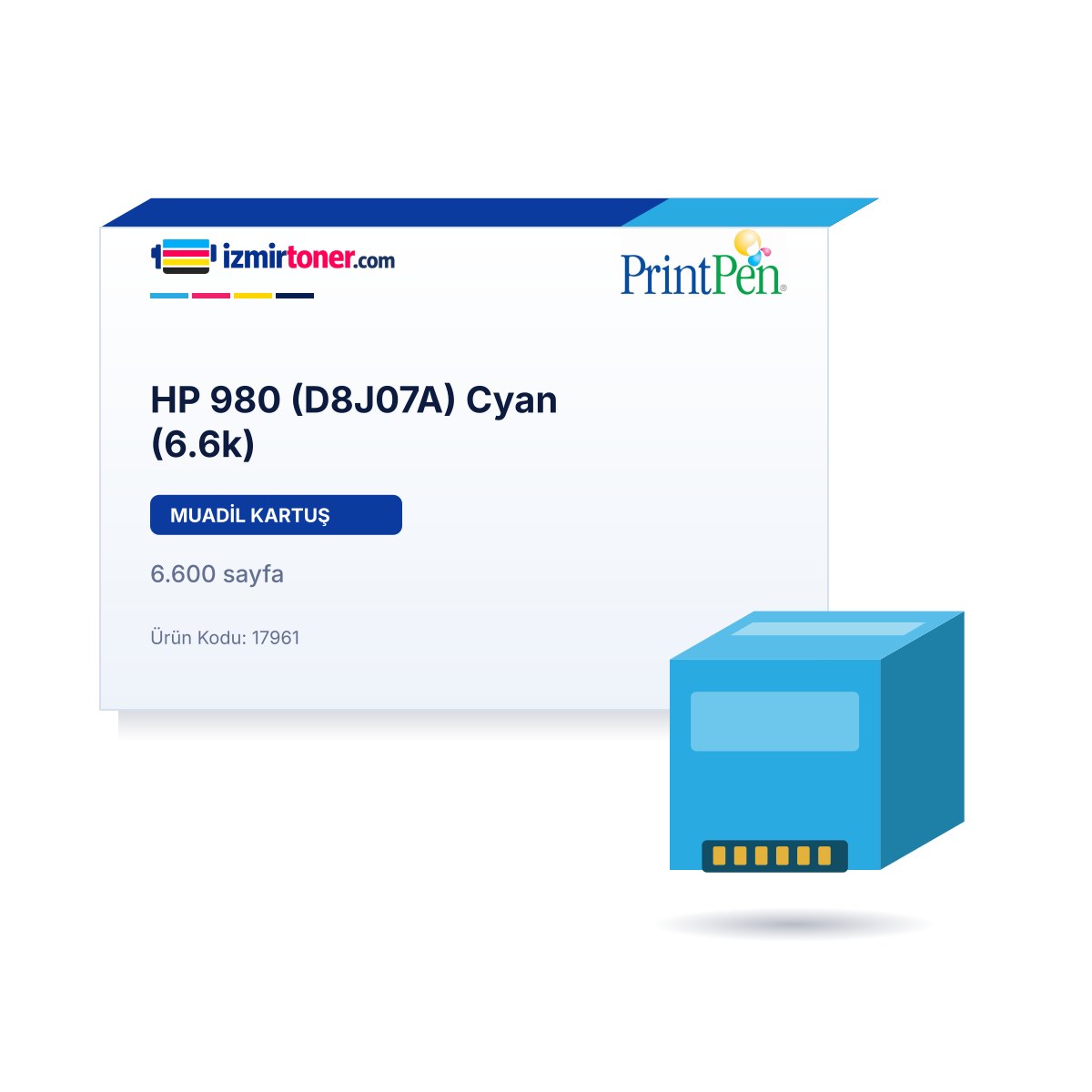 HP 980 (D8J07A) Cyan (6.600 Sayfa)