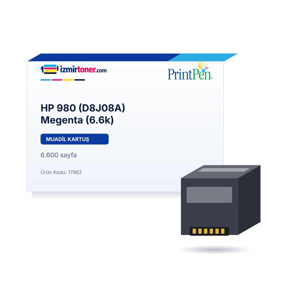 HP 980 (D8J08A) Megenta (6.600 Sayfa)