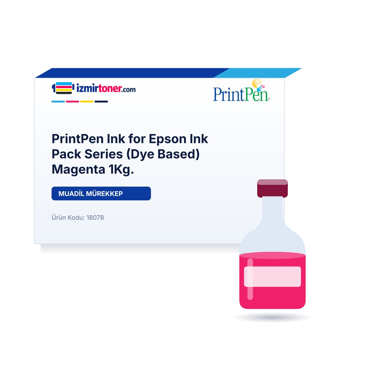 PrintPen Ink for Epson Ink Pack Series (Dye Based) Magenta 1Kg.