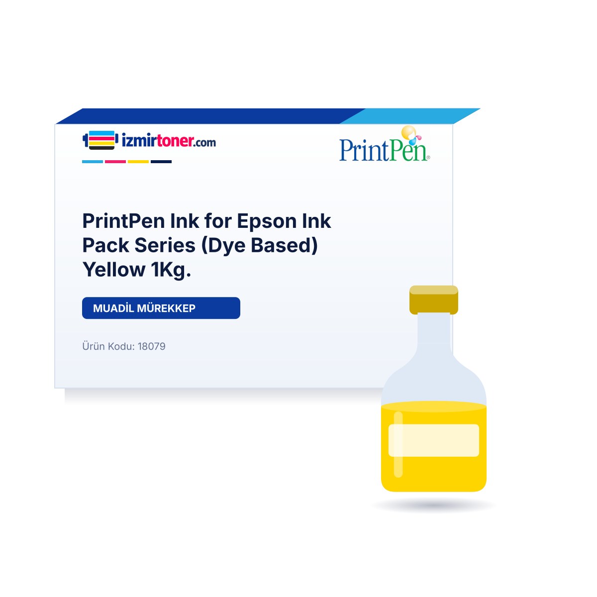PrintPen Ink for Epson Ink Pack Series (Dye Based) Yellow 1Kg.