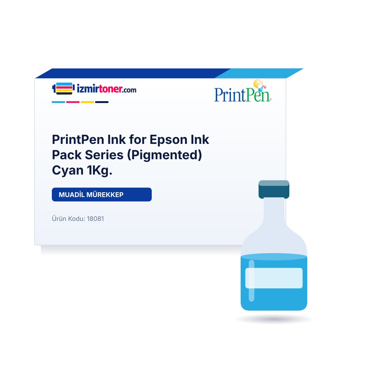 PrintPen Ink for Epson Ink Pack Series (Pigmented) Cyan 1Kg.