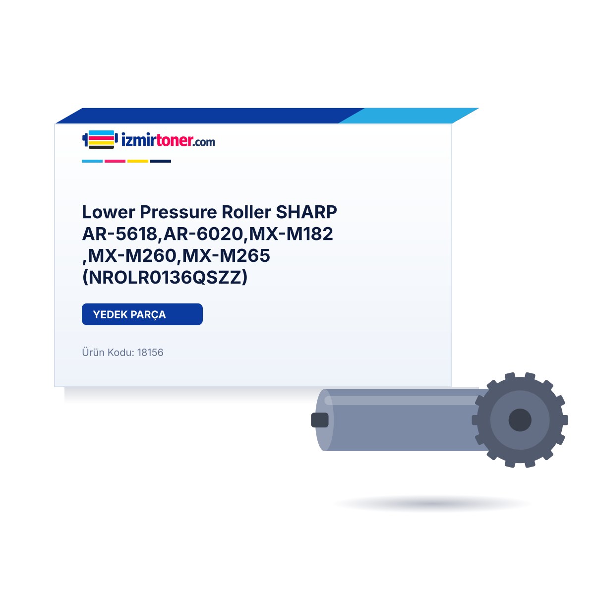 Lower Pressure Roller SHARP AR-5618,AR-6020,MX-M182,MX-M260,MX-M265 (NROLR0136QSZZ) görsel 1